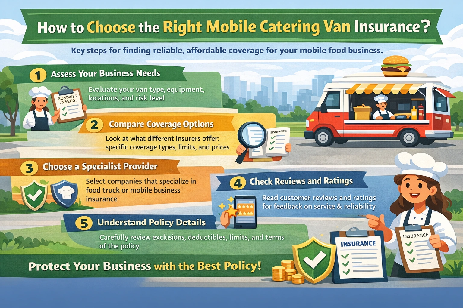 Seguro para furgonetas de catering móvil