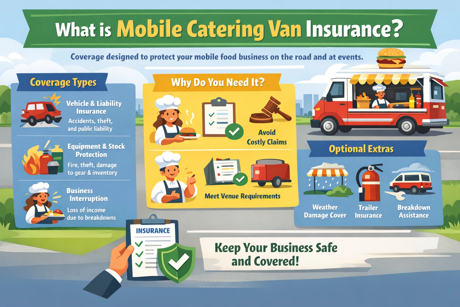 Seguro para furgonetas de catering móvil