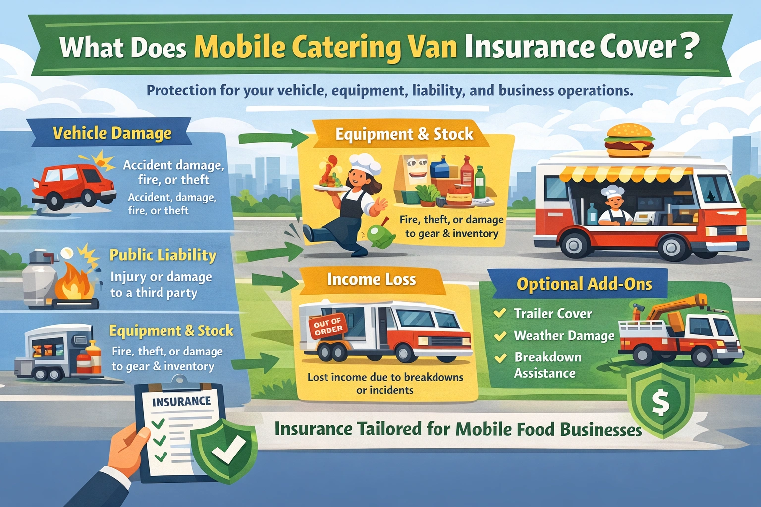 Seguro para furgonetas de catering móvil